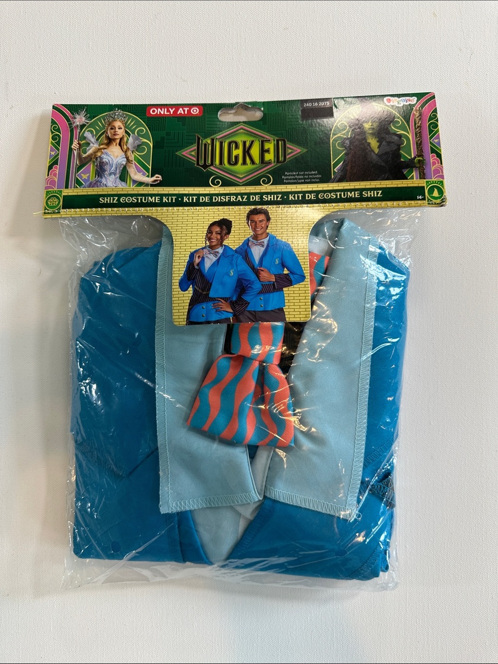 Wicked Shiz Costume Kit - Teal Blue Jacket with Bow Tie NWT